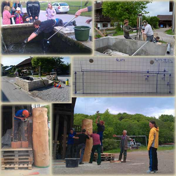 Wassergrand bei der Bearbeitung