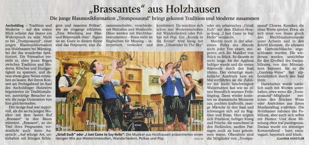 Münchner Merkur: "brassant" Konzert in Ascholding