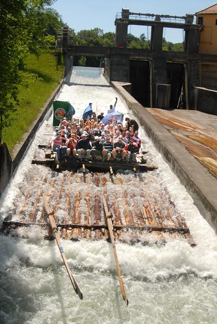 Floßfahrt,Floßfahren auf der Isar, Musik beim Floßfahren